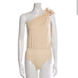 nanushka bodysuit tan color